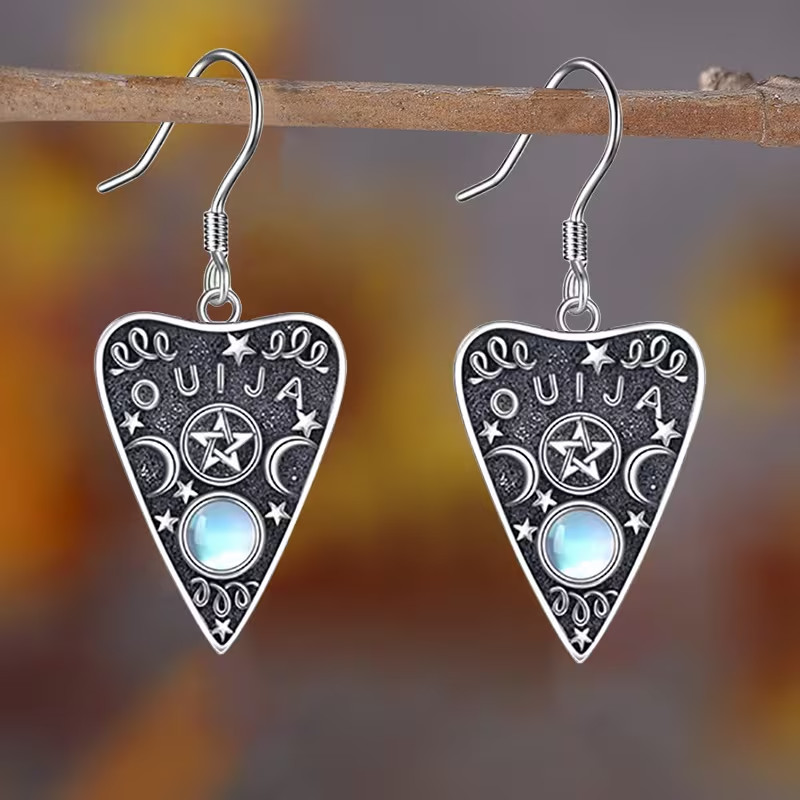 New Gothic Ouija Planchette Zinc Alloy Dangle Earrings