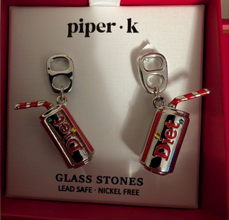 Piper K Diet Coke Soda Pop Can Dangle Earrings Boxed Novelty