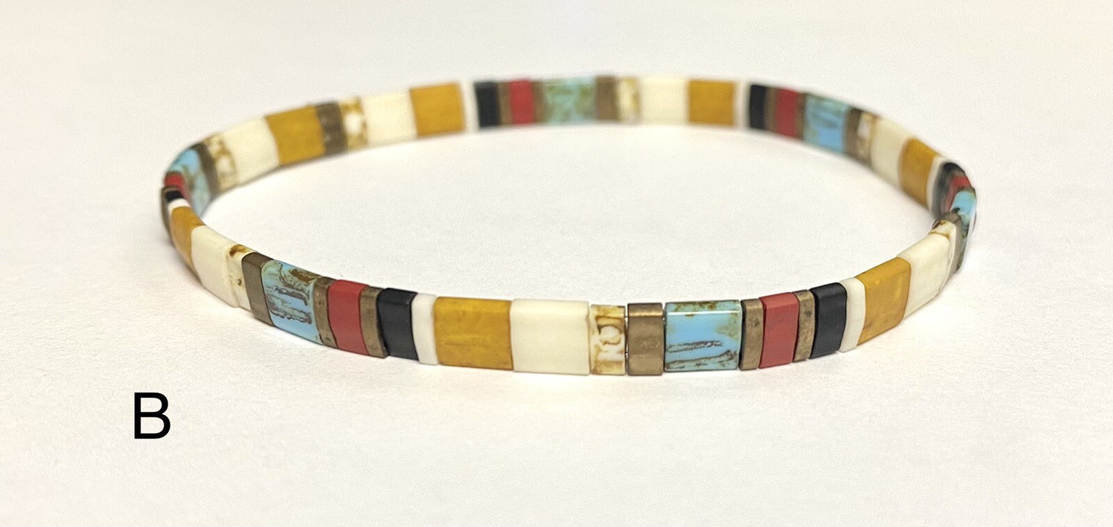 Miyuki Tila Beach bracelet boho Japanese glass tile stackable minimal USA