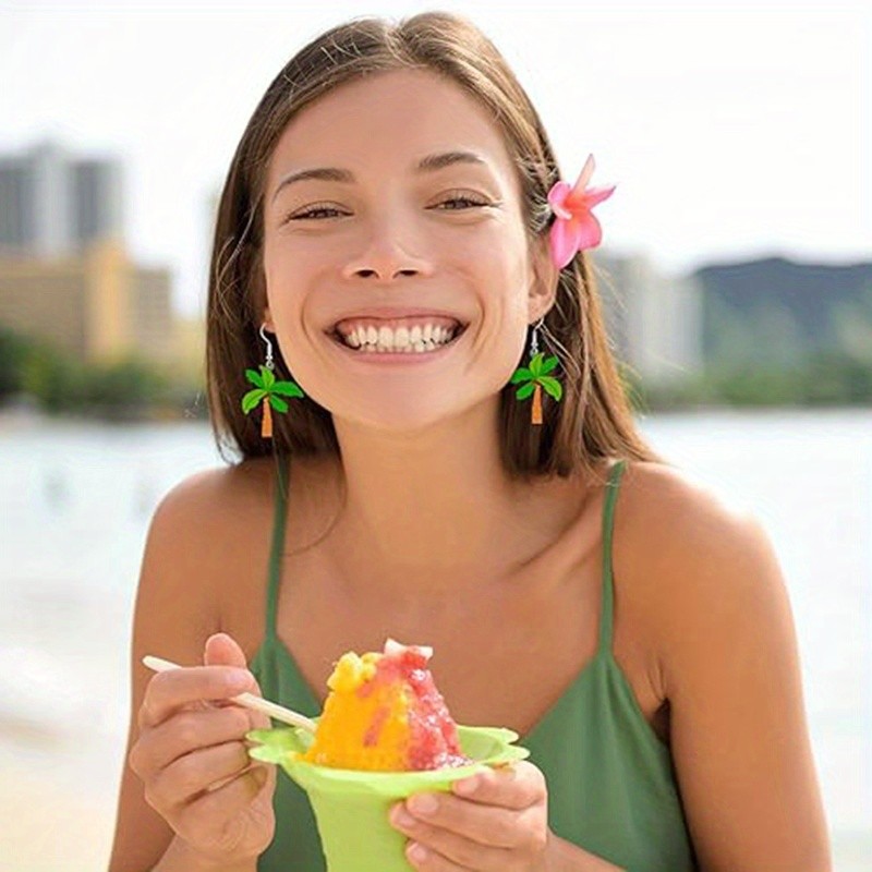 12Pairs Hawaii Cute Pendant Dangle Earrings Bohemian Style Perfect for Beach
