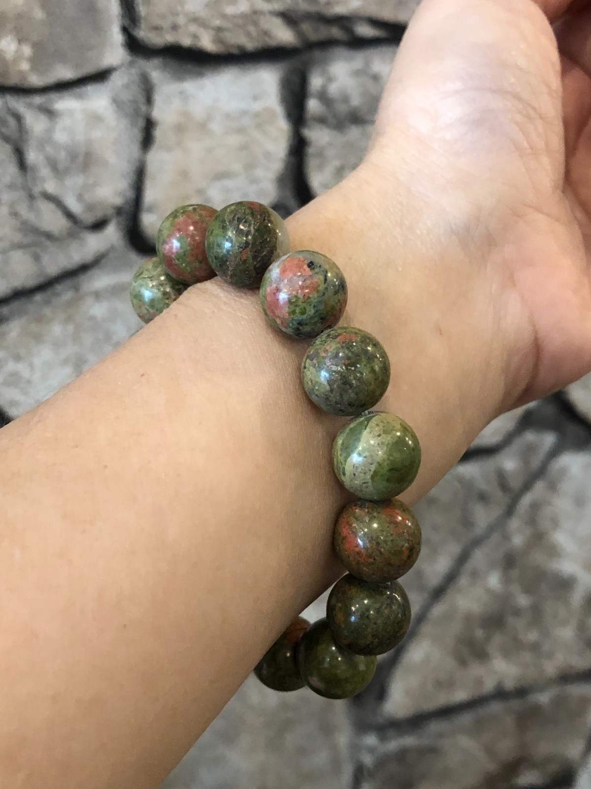 Unakite Gemstone Bracelet Lucky Stone Round Beads Natural Stone Jewelry