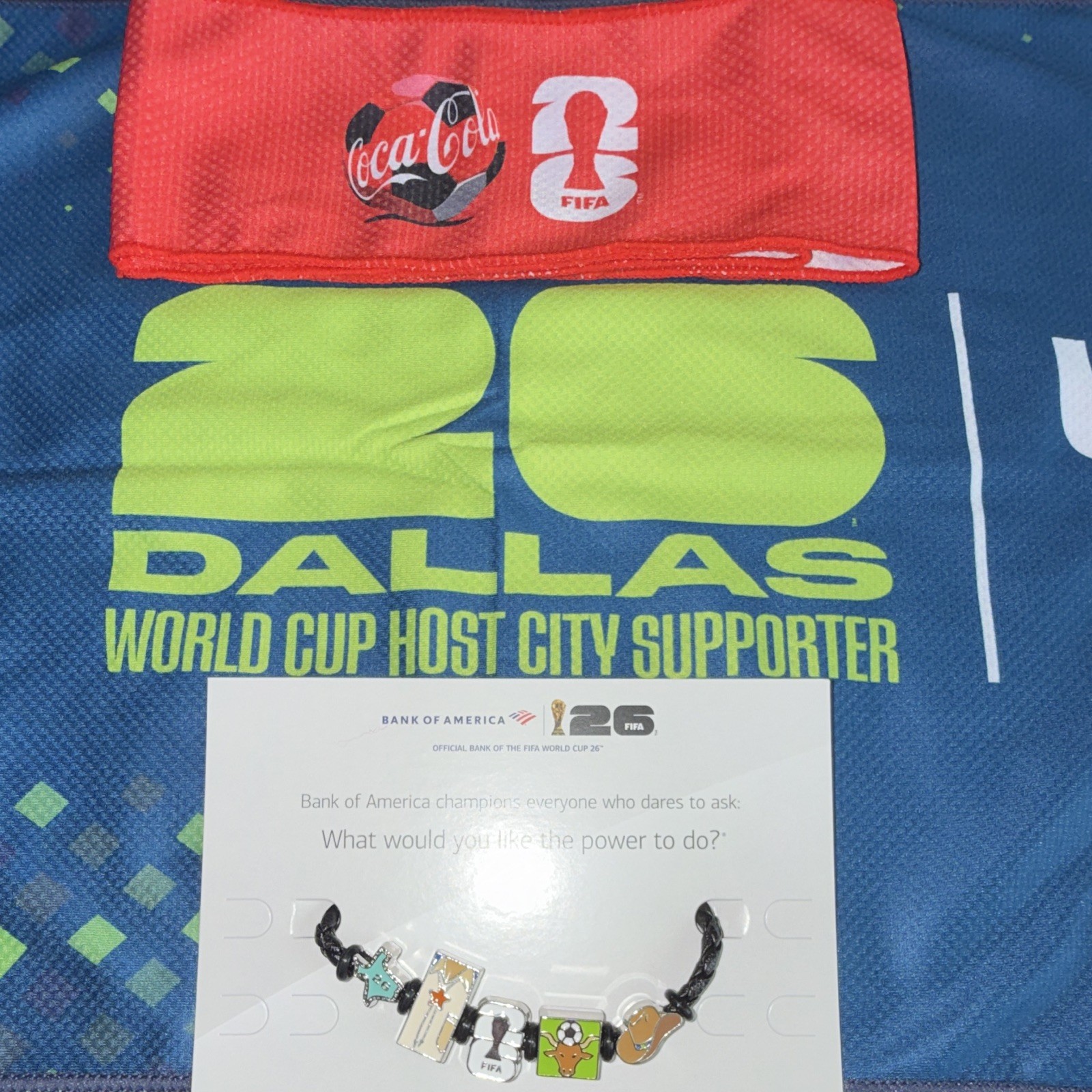 FIFA World Cup 26 Dallas Host City Black Charm Bracelet