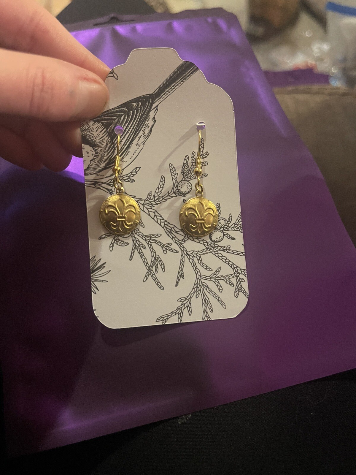 fleur de lis mardi gras earrings