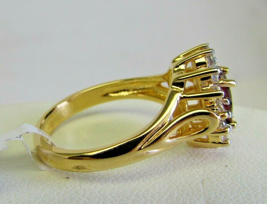 Allison Reed Gold Tone Garnet Ring Size 7 (O45 1617 05) NEW