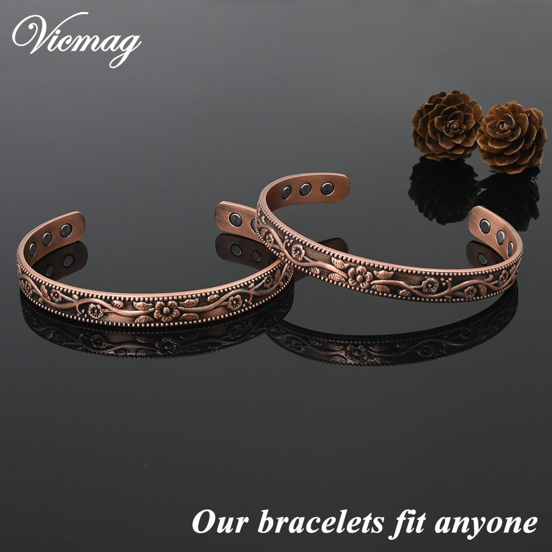 Copper Magnetic Bracelet for Women Ultra Strength Magnetic Bracelets 99.9% Pure