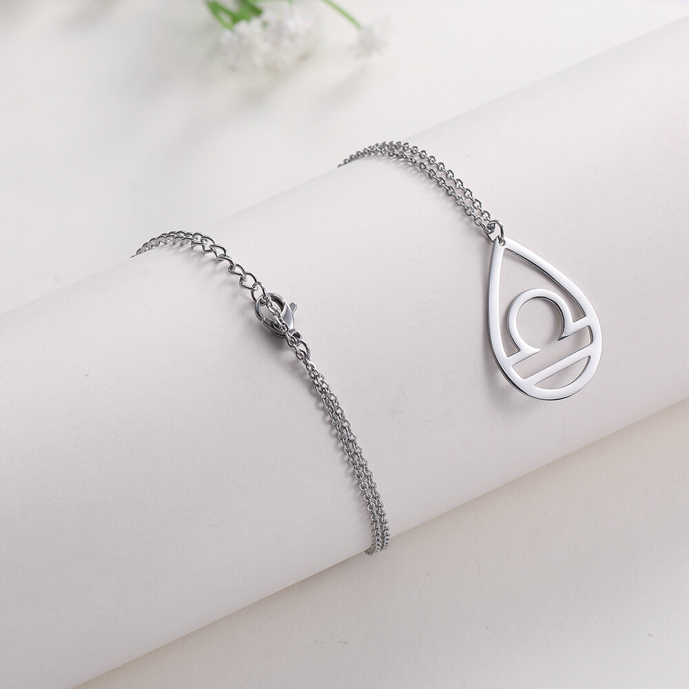 Zodiac Sign Jewelry 12 Constellations Silver Fashion Pendant Necklace 48-3
