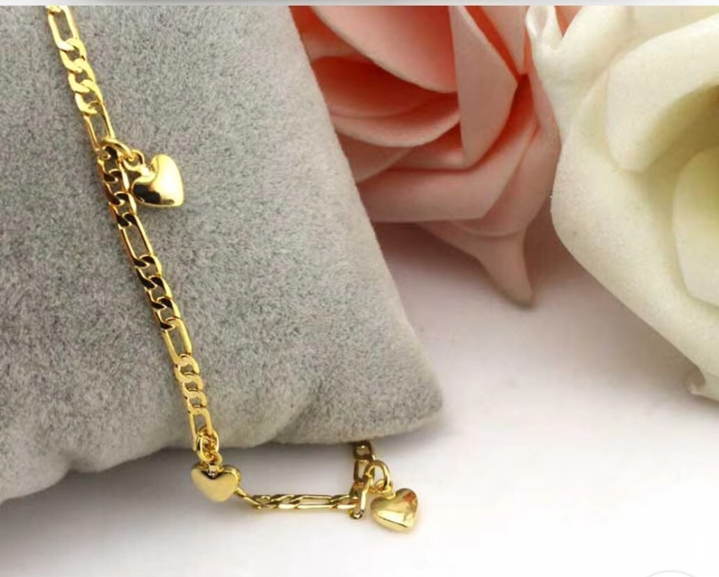 Women’s Fashion Jewelry Solid Heart Ankle Bracelet Sandal Barefoot Anklet