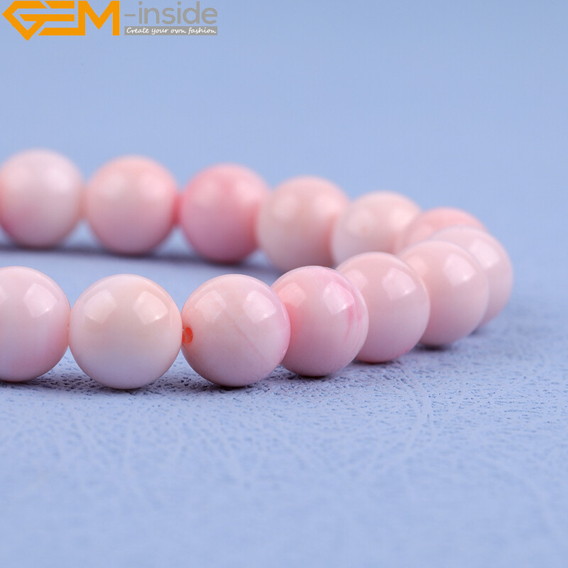 Bracelet Women Natural AAA Pink Conch Lobatus Shell Beaded Stretch Reiki Chakra