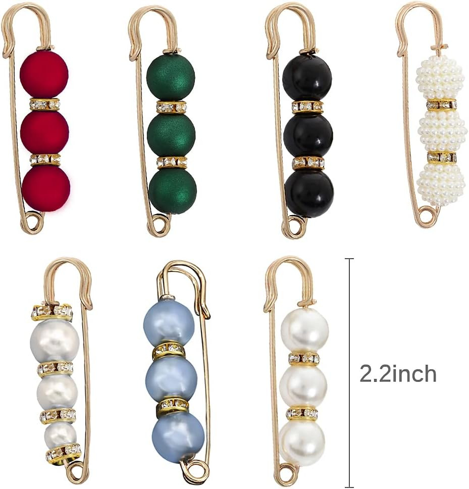 7 Pcs Fashion Brooch Pins Sweater Shawl Pins for Women Girls Clothing Dresses De