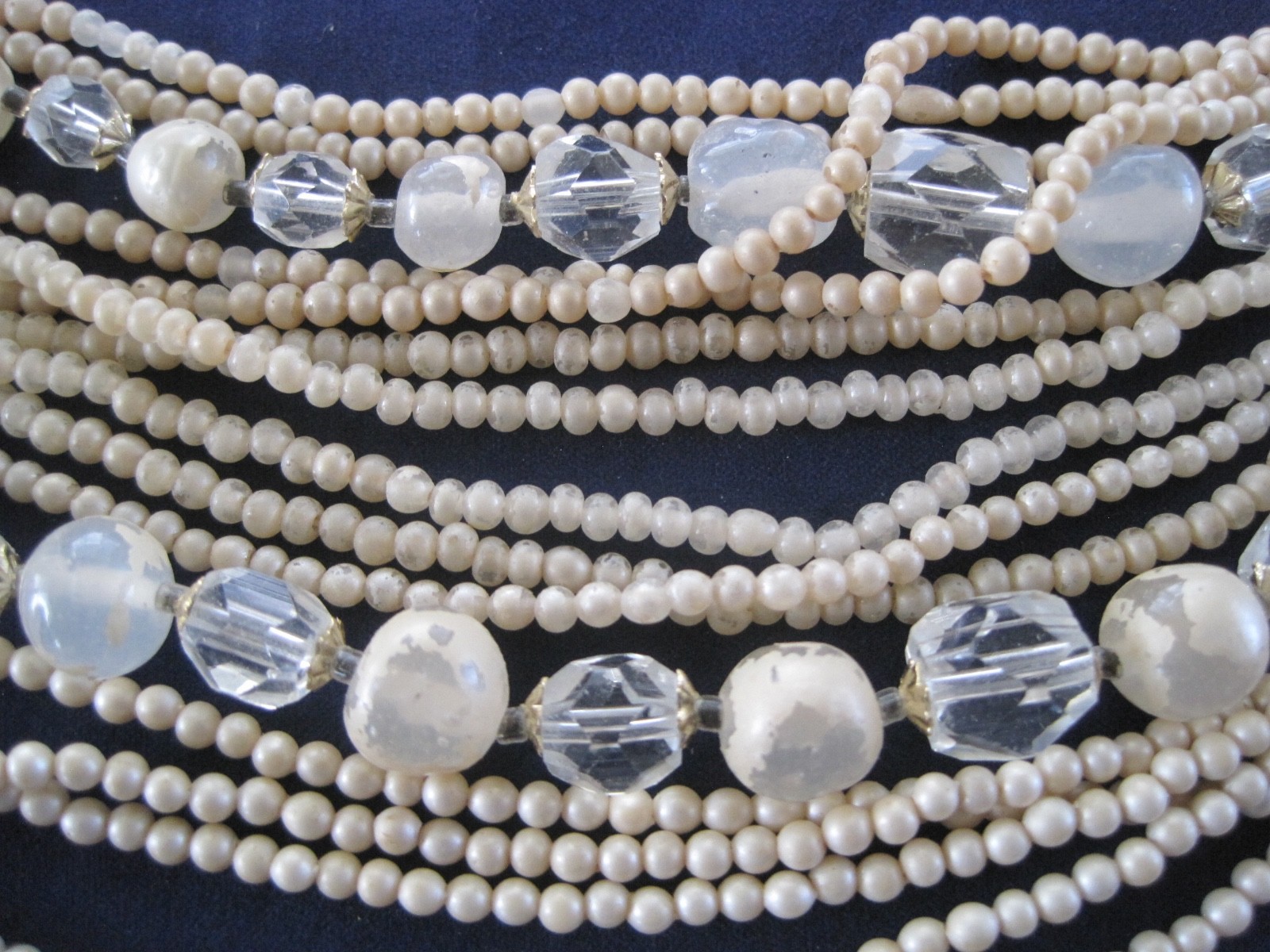 Seed Bead Plus Regular Beads 11 Strand Necklace 13″ CHOKER