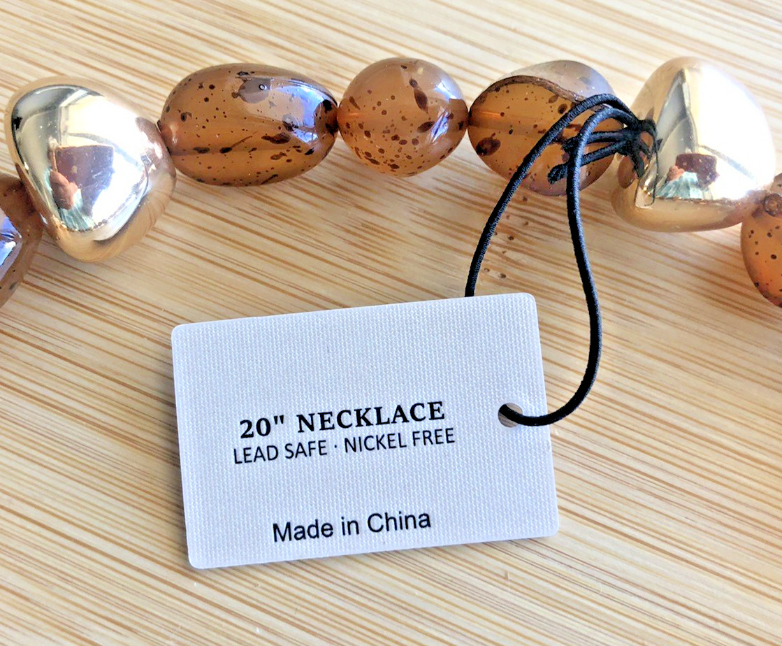 NWT Womens African Tribal Style Collar Necklace 20” Faux Amber + Free GiftBox$89