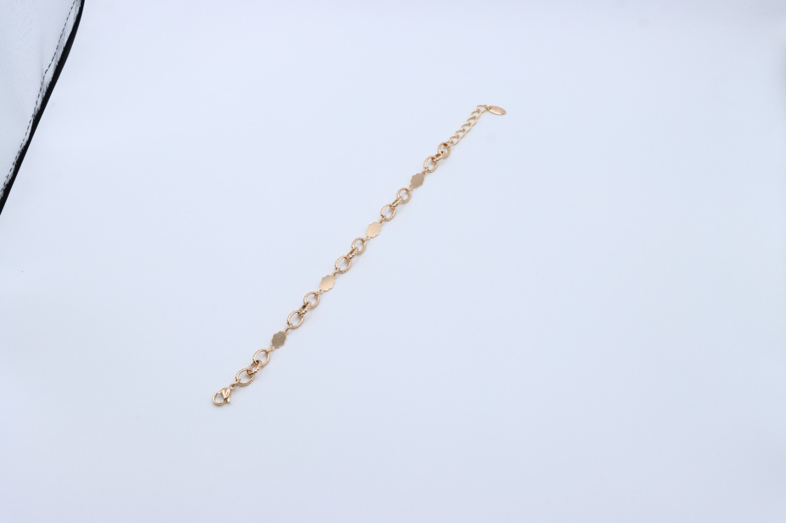 Delicate Rose Gold Bracelet with Textured Links, XPBL0995