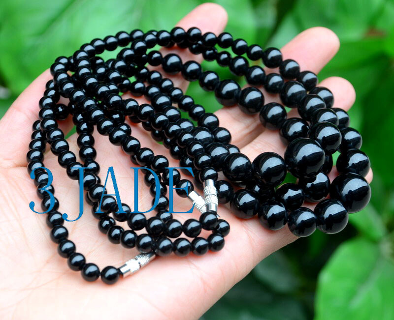 Elegant 17 3/4″ Black Onyx Beads Necklace