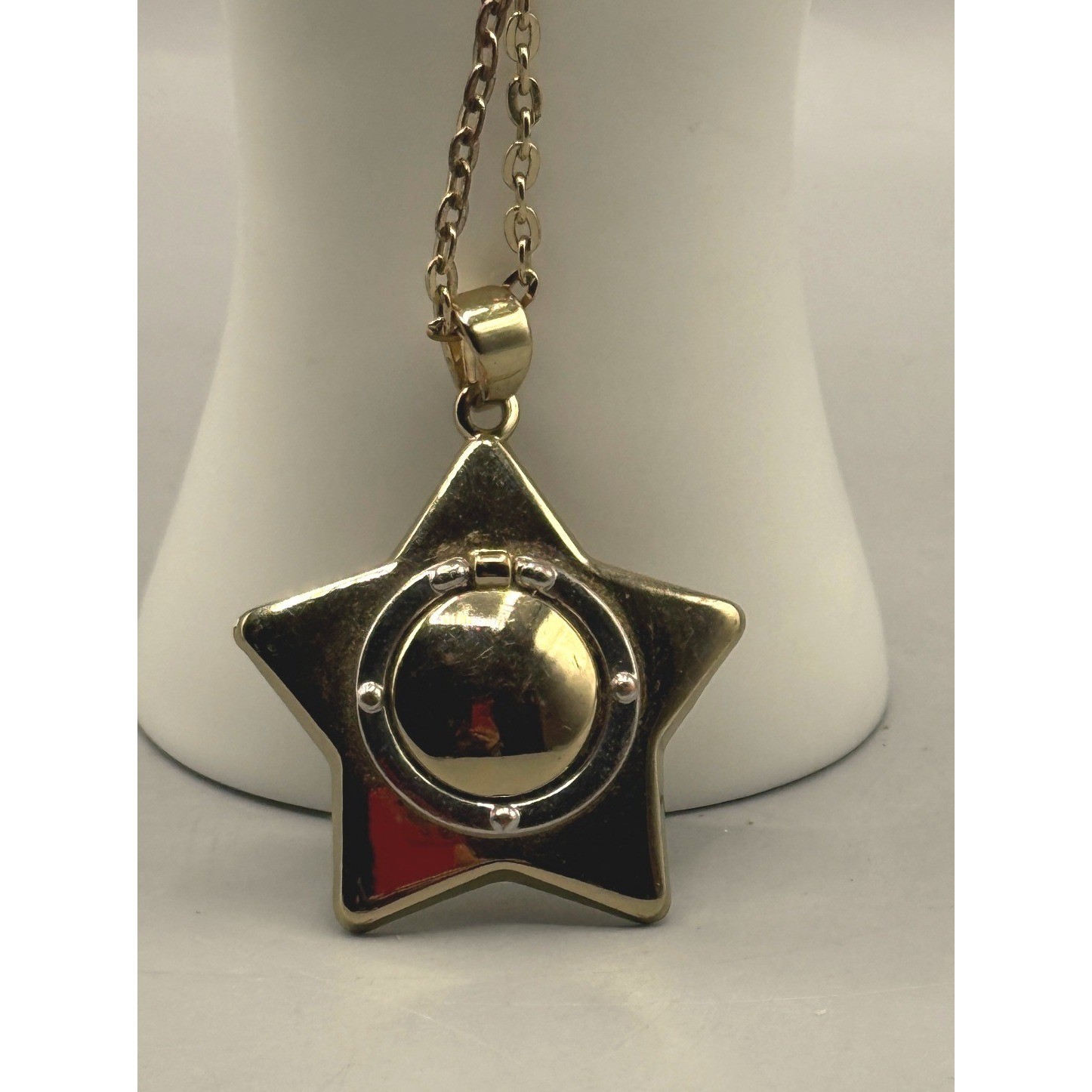 Sailor Moon Gold Star Locket Pendant Necklace Anime Cosplay Vintage Style