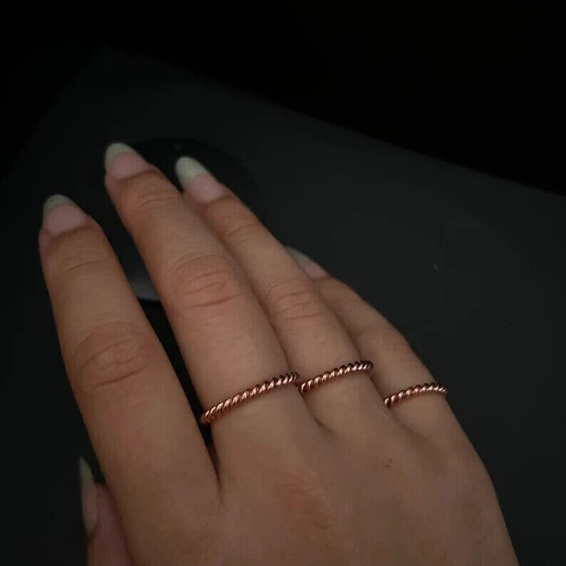 Solid Pure Copper Minimalist Healing Ring, Handmade, Unisex, 3 Pc Tensor Rings