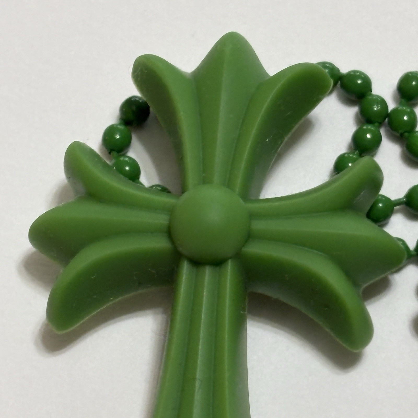 Chrome Hearts Pendant Cross Green Silicone Necklace 100% Authentic Brand New