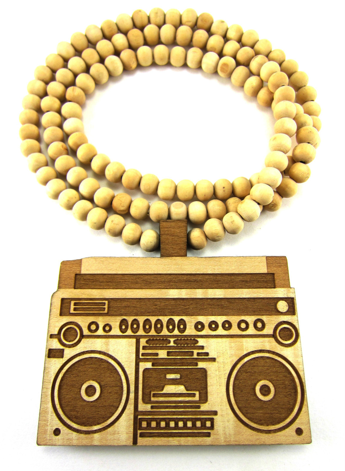Wooden Boombox Pendant Piece 36″ Chain Necklace Good Quality Wood Music Style