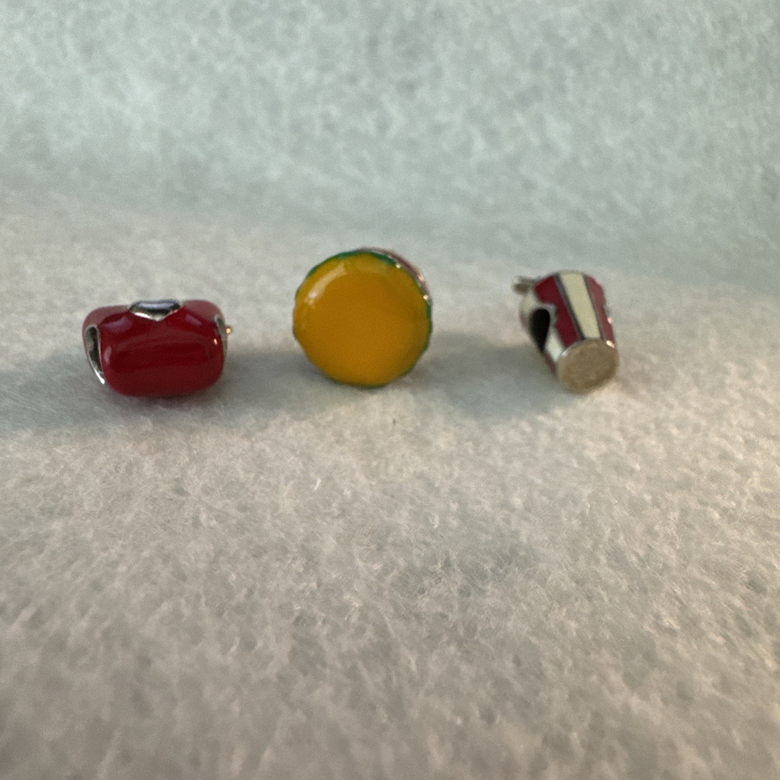 sterling silver Cute Food enamel Slide charms