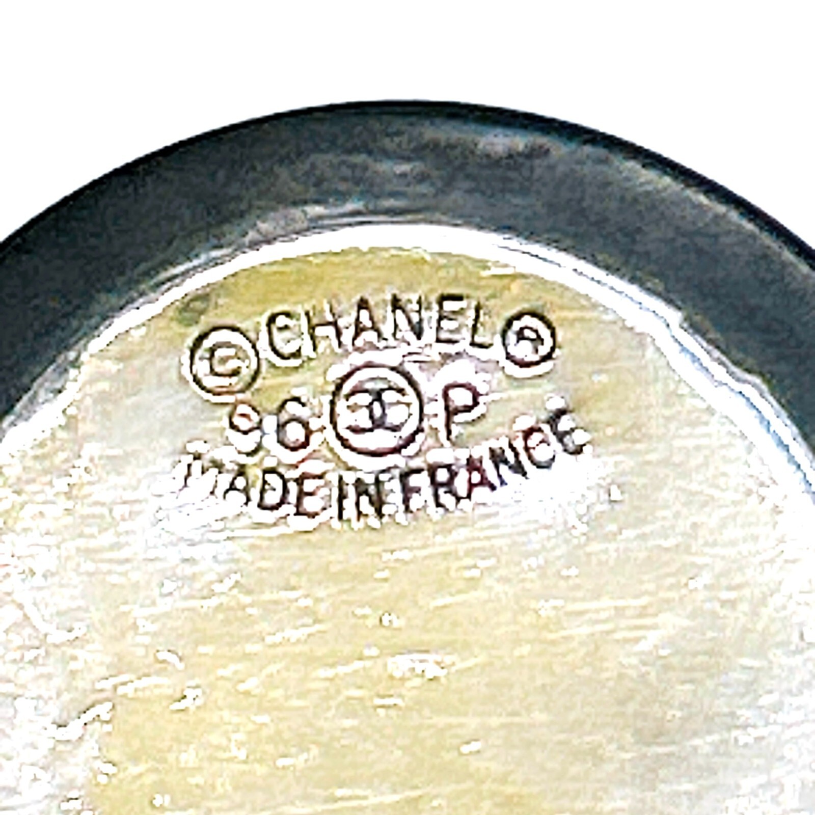 CHANEL Earrings Black CCLogo Rhinestone Round ClipOn Vintage Authentic 96P JAPAN