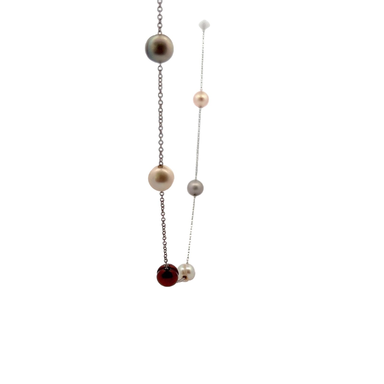 Sterling Silver Chain with 8.5mm Multicolored Cultured Freshwater Pearl Necklace
