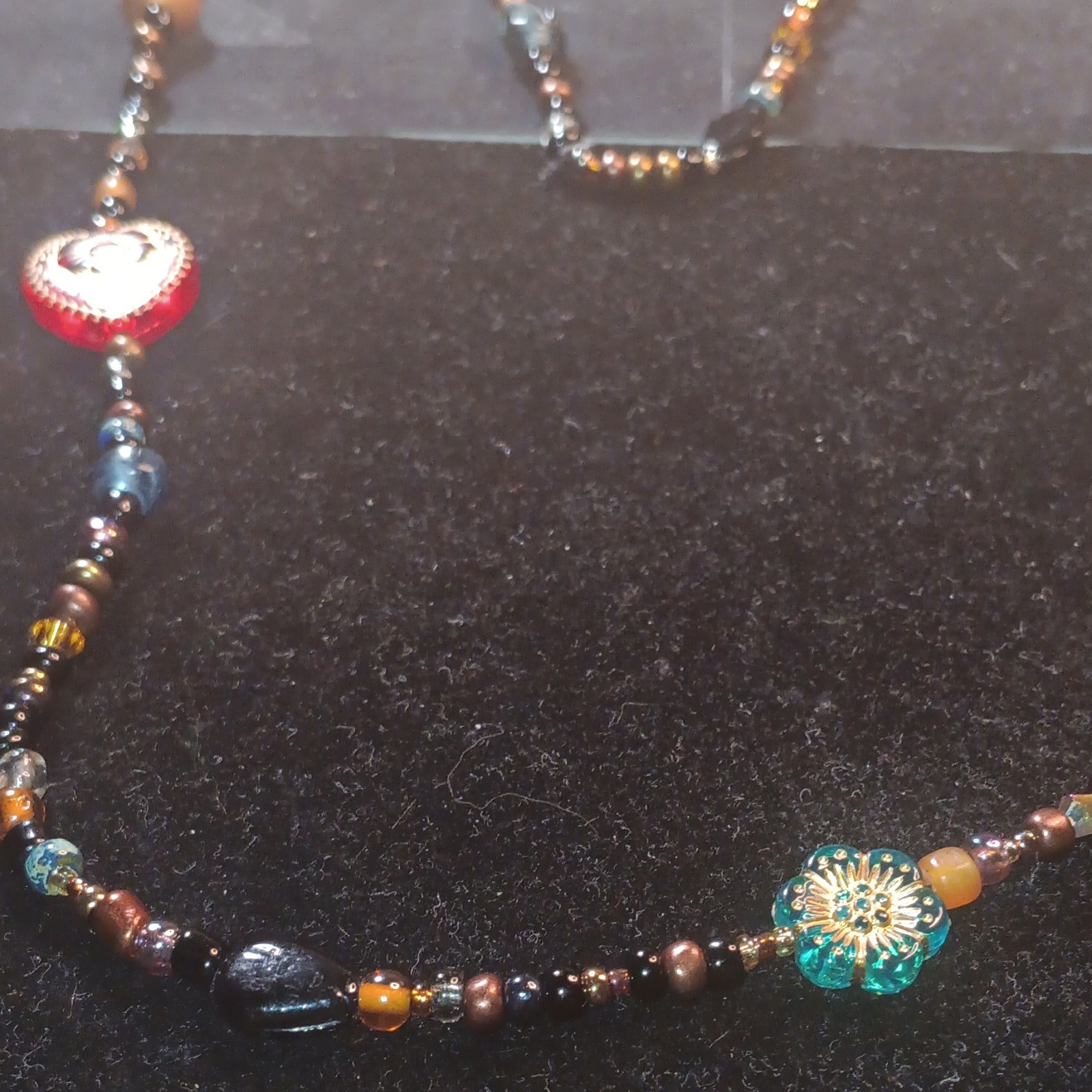 Multicolor Handmade Boho Glass & Acrylic Beaded Necklace