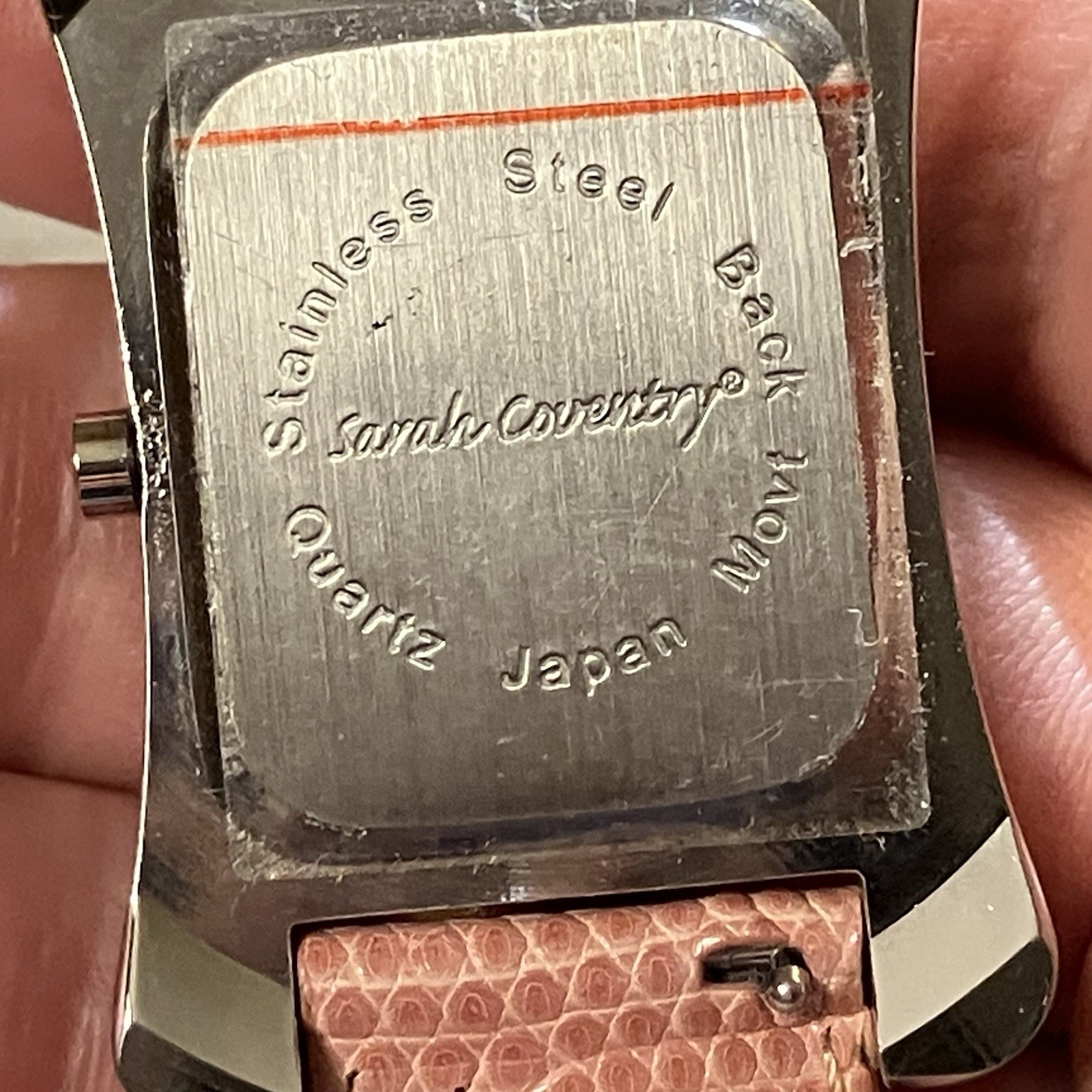 Rare Sarah Coventry Breast Cancer Awareness Watch Genuine Lizard Band Quartz