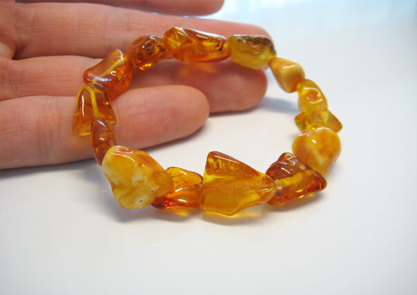 Genuine Yellow Cognac Amber Baltic Amber Bracelet 11 gr. 7.5 in !!!