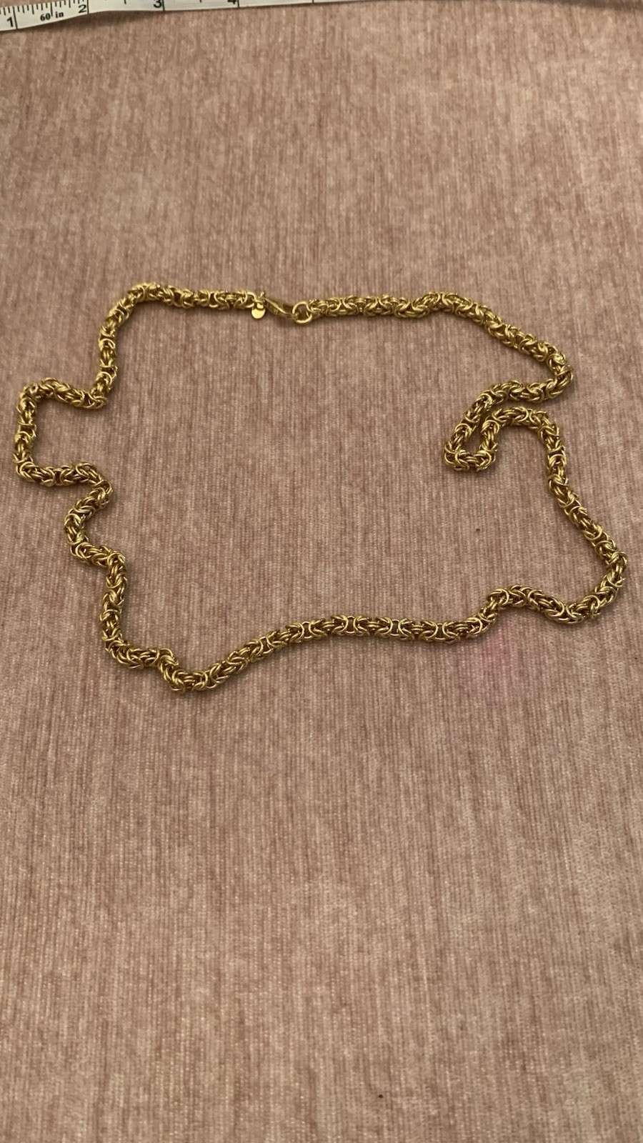 24” Women’s Byzantine Chain Necklace Excellent Condition Gold Tone Italy