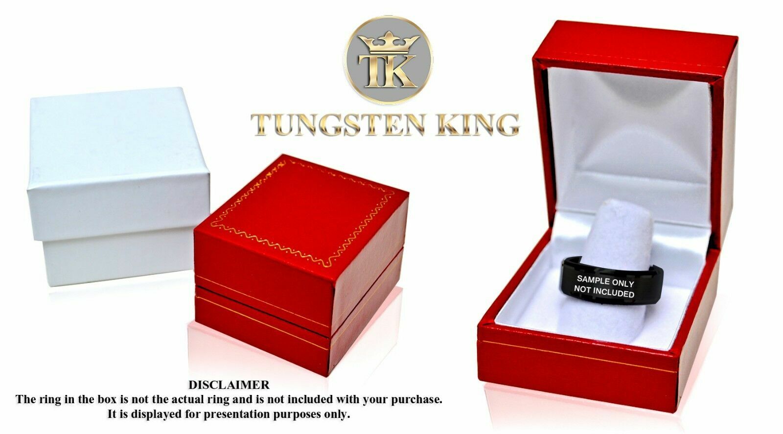 Tungsten Ring Black Ion-plated Prong-set Round White CZ Eternity 8mm Wedding