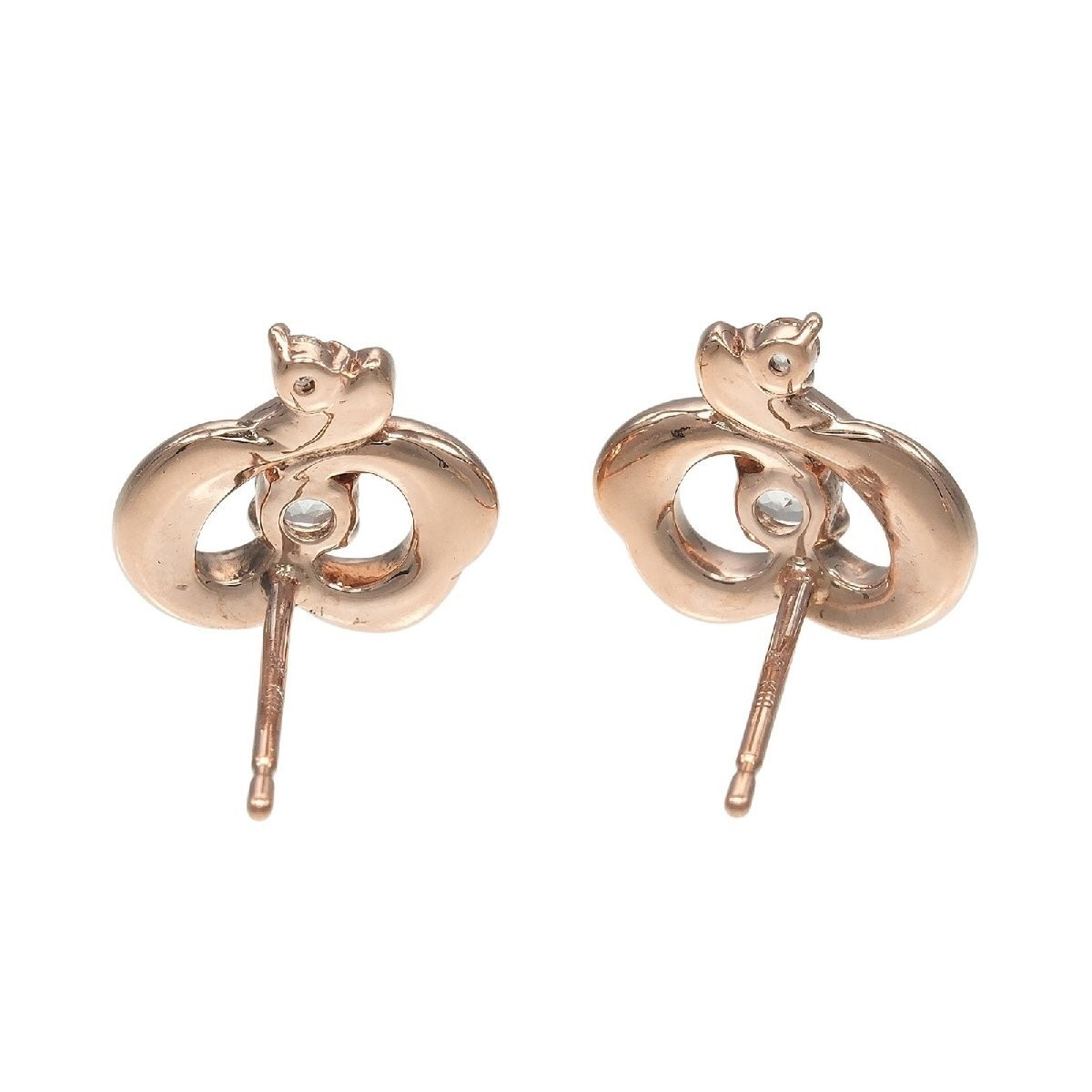 4°C Heart Earrings K10PG Pink Gold Approx. 1.5 S142625991 Used