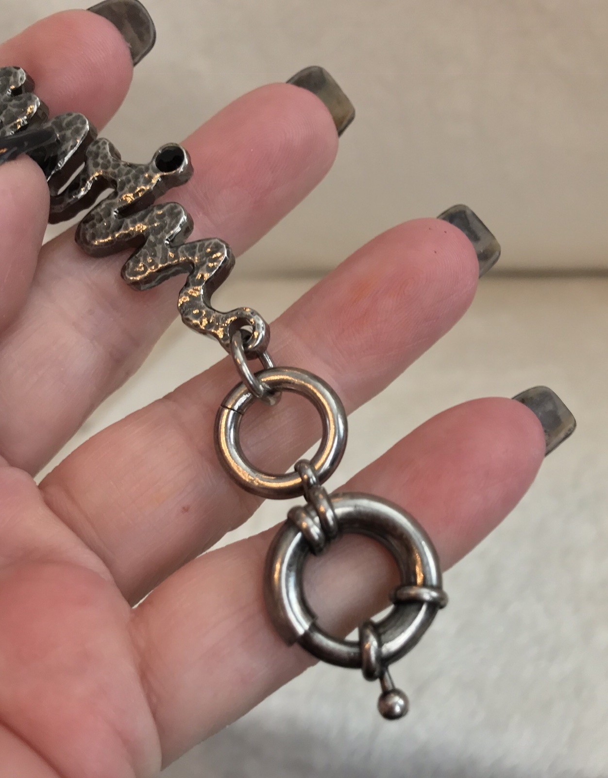 New LANVIN Silver L-A-N-V-I-N Key Chain, Charm, 6” Length