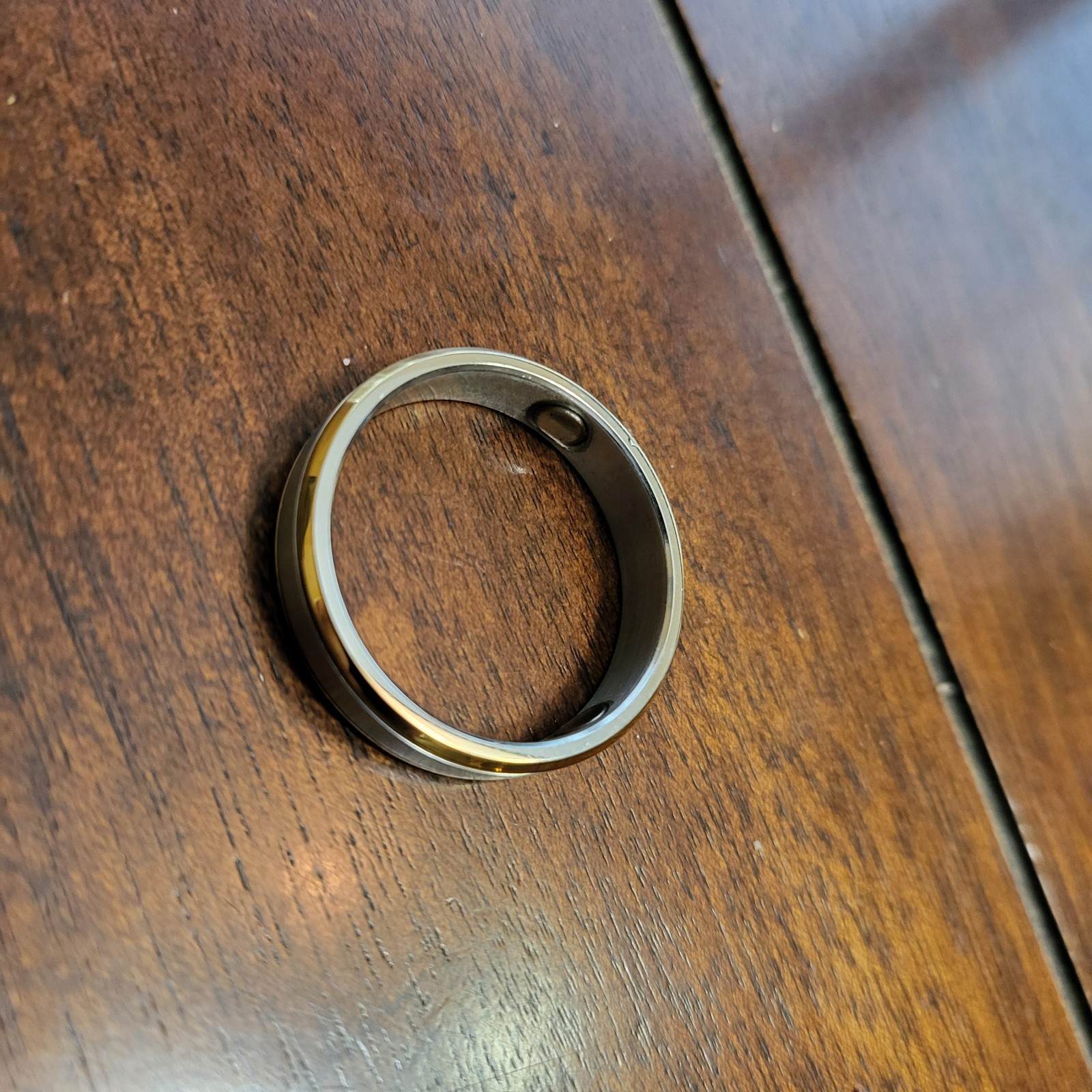 Silver Tone Band Ring with Gold Accents size 11.5, 15, 17 Magnetic