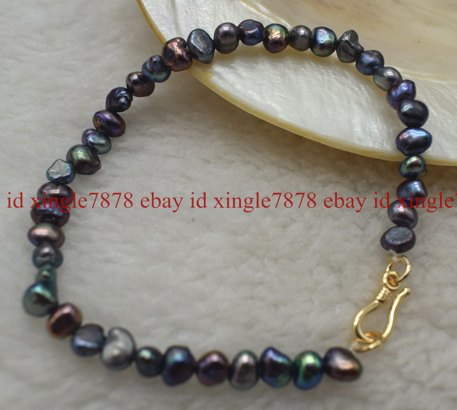 Natural 4-5mm Multicolor Freshwater Baroque Pearl Bracelet 7.5″