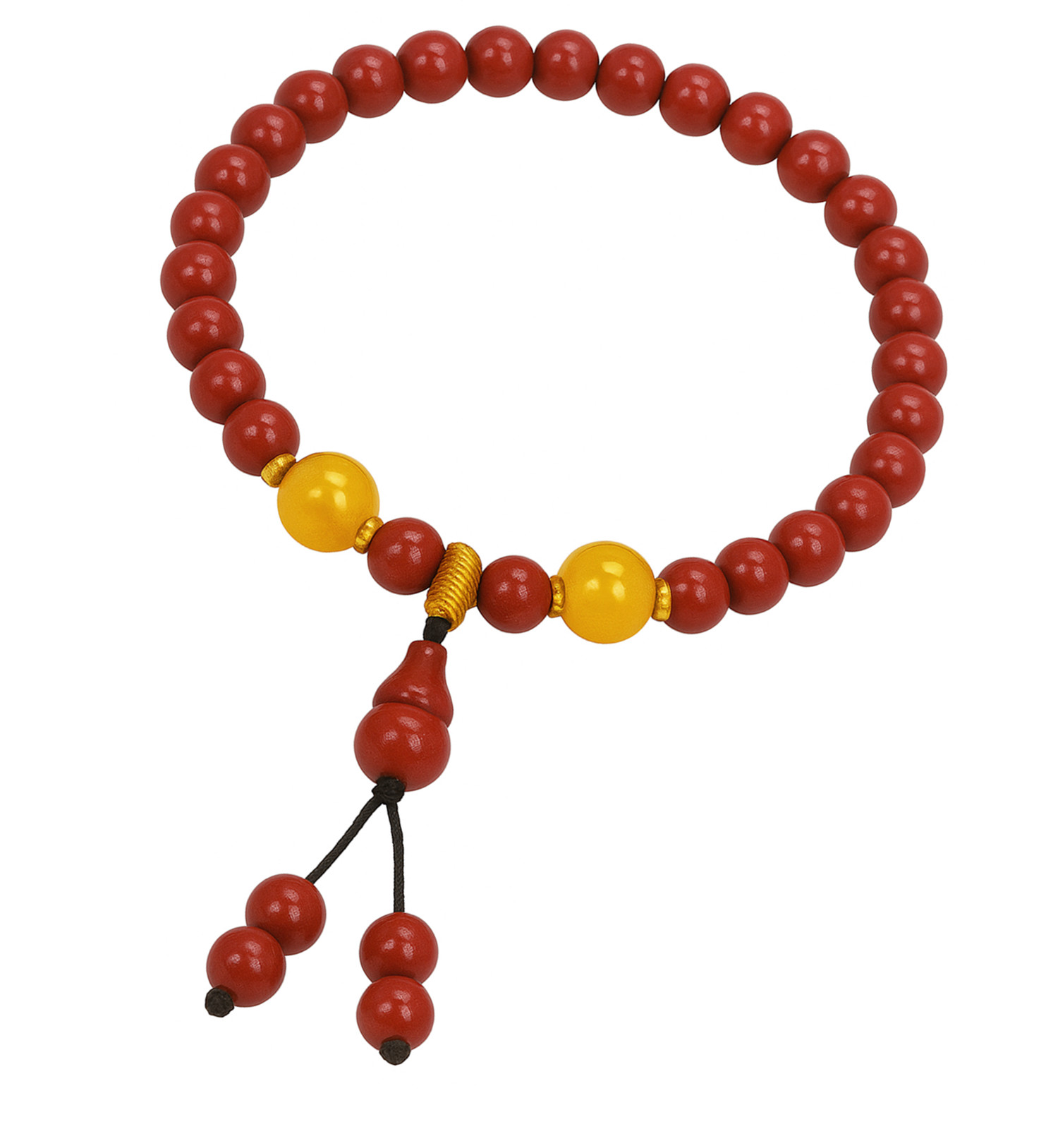 Handmade Red Cinnabar Beads Bracelet with Wu Lou for Feng Shui Protection2