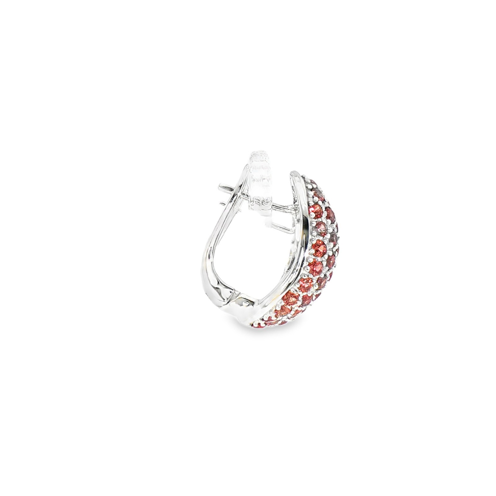 925 Sterling silver Earing Round 1.80MM Orange Sapphire Gemstone Jewelry.