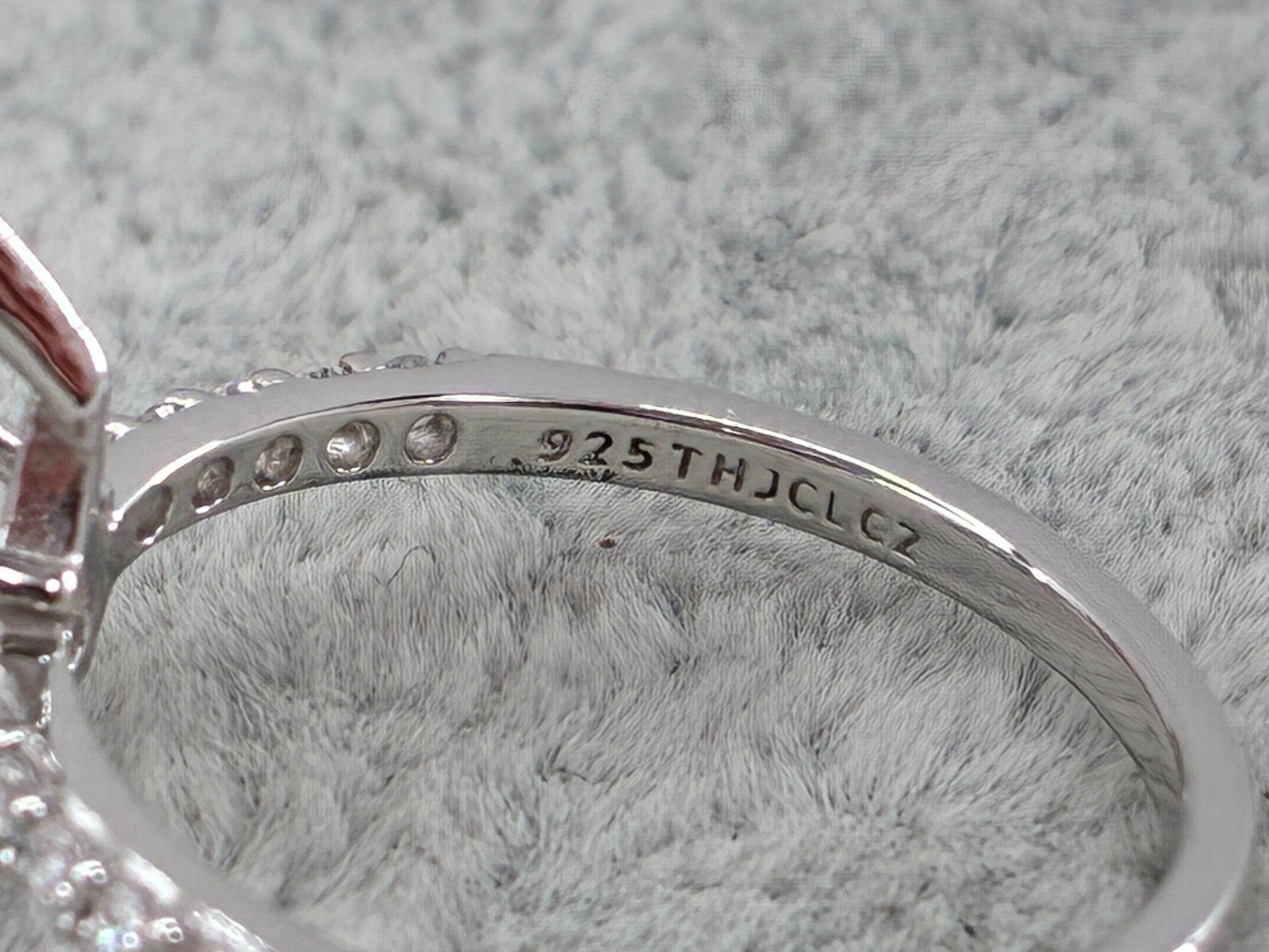 Diamonique Jennifer Miller Heart Ring Pave Stones Sterling Silver Ring Sz 7