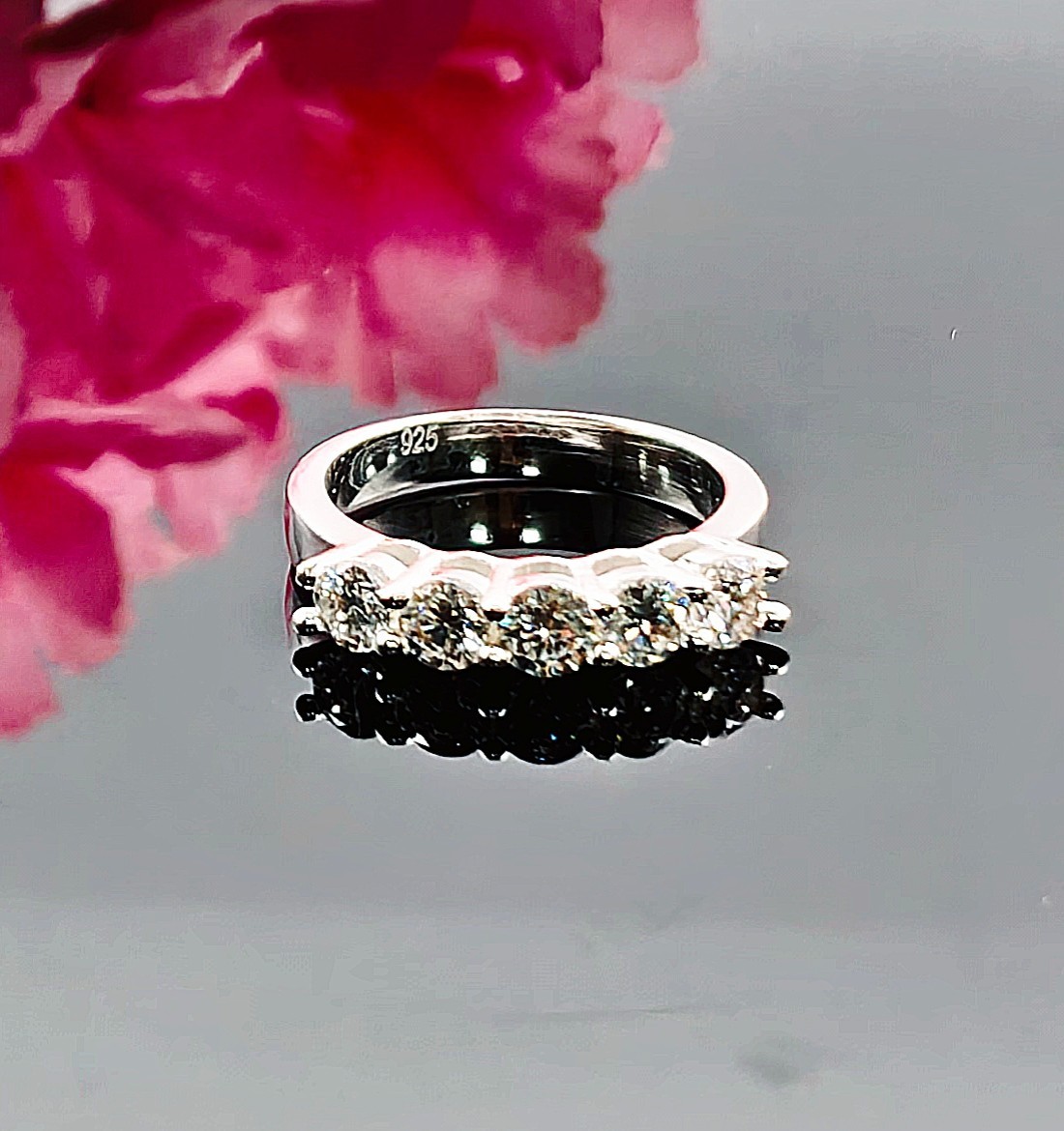 1.00 ct certified treated white diamond silver rings for women 925