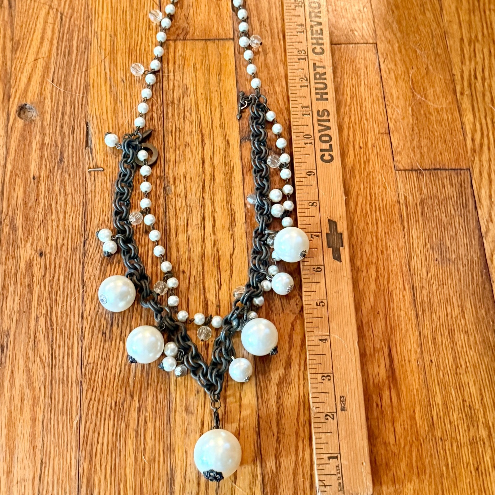 Plunder Design Multi-Strand Pearl Statement Necklace with Toggle Clasp