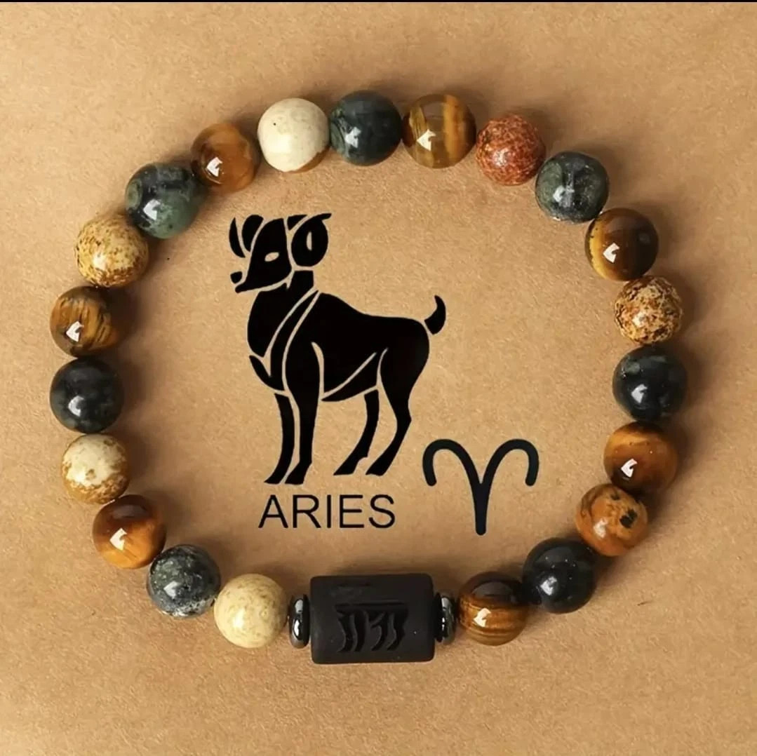 Zodiac Sign Bracelet – Handmade Triple Protection – 12 Constellations Gift