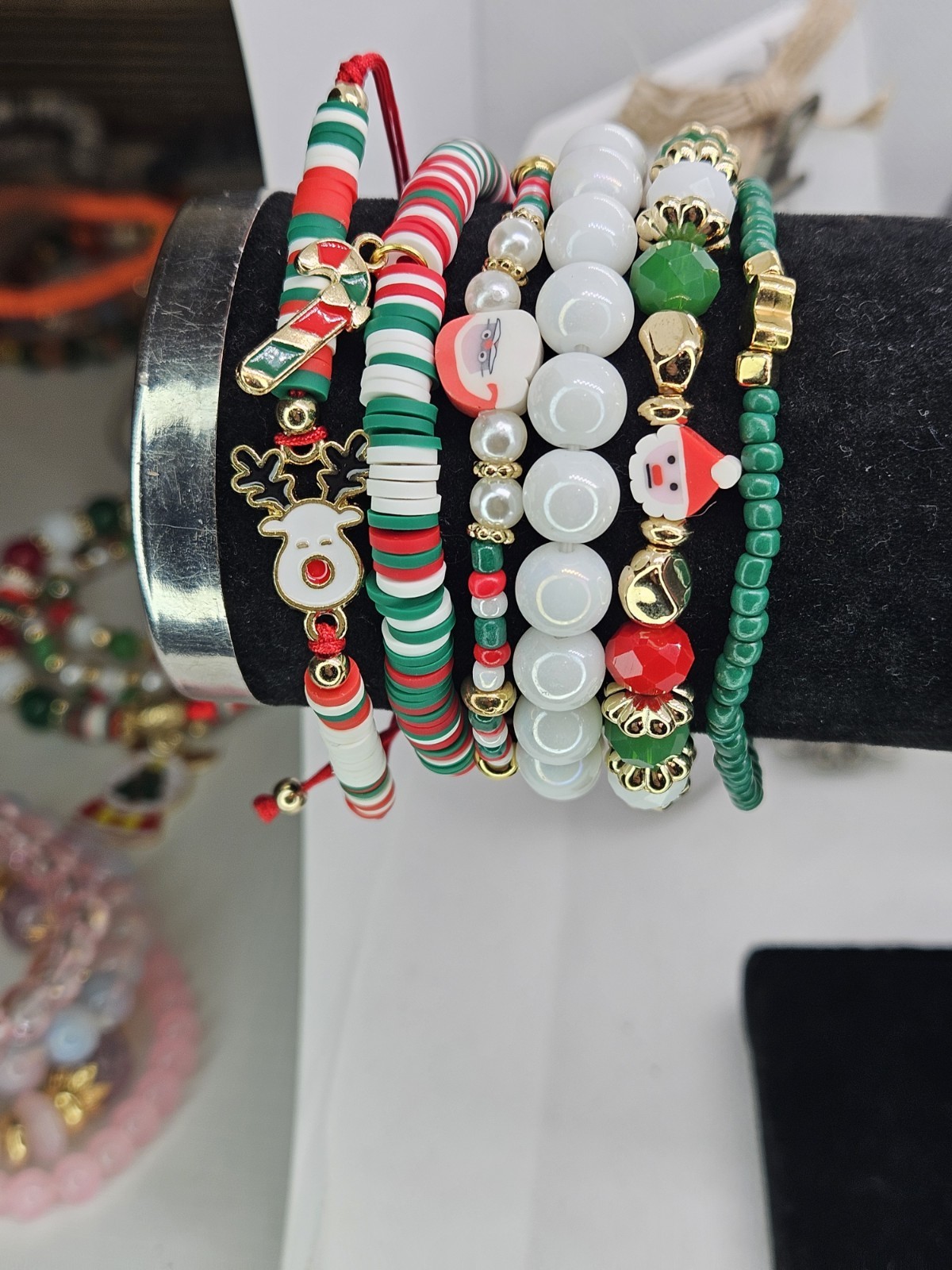Joyful Christmas Colored Set Of 6 Bracelets Bundled For Xmas Gifts