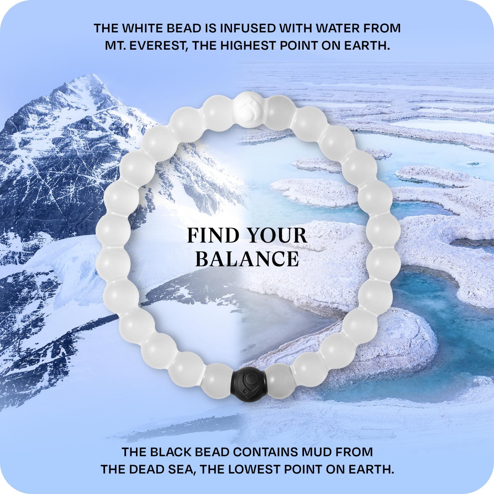 Unisex Beaded Bracelets – Clear Marble Black & White Silicone Stretch for Mindfu