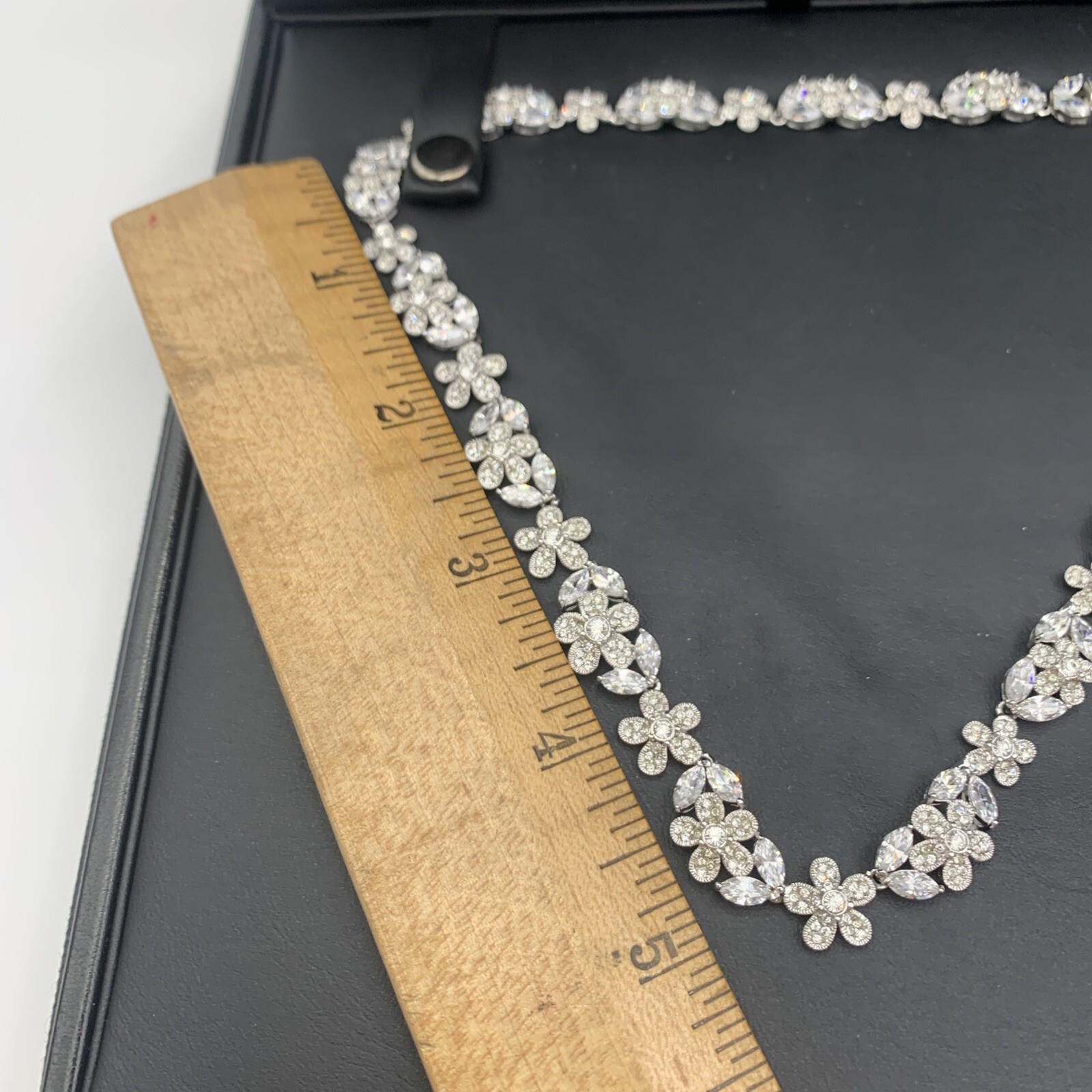 Nadri Pave Crystal ENGLISH GARDEN FLORAL Necklace & Floral Cluster Clip Earrings