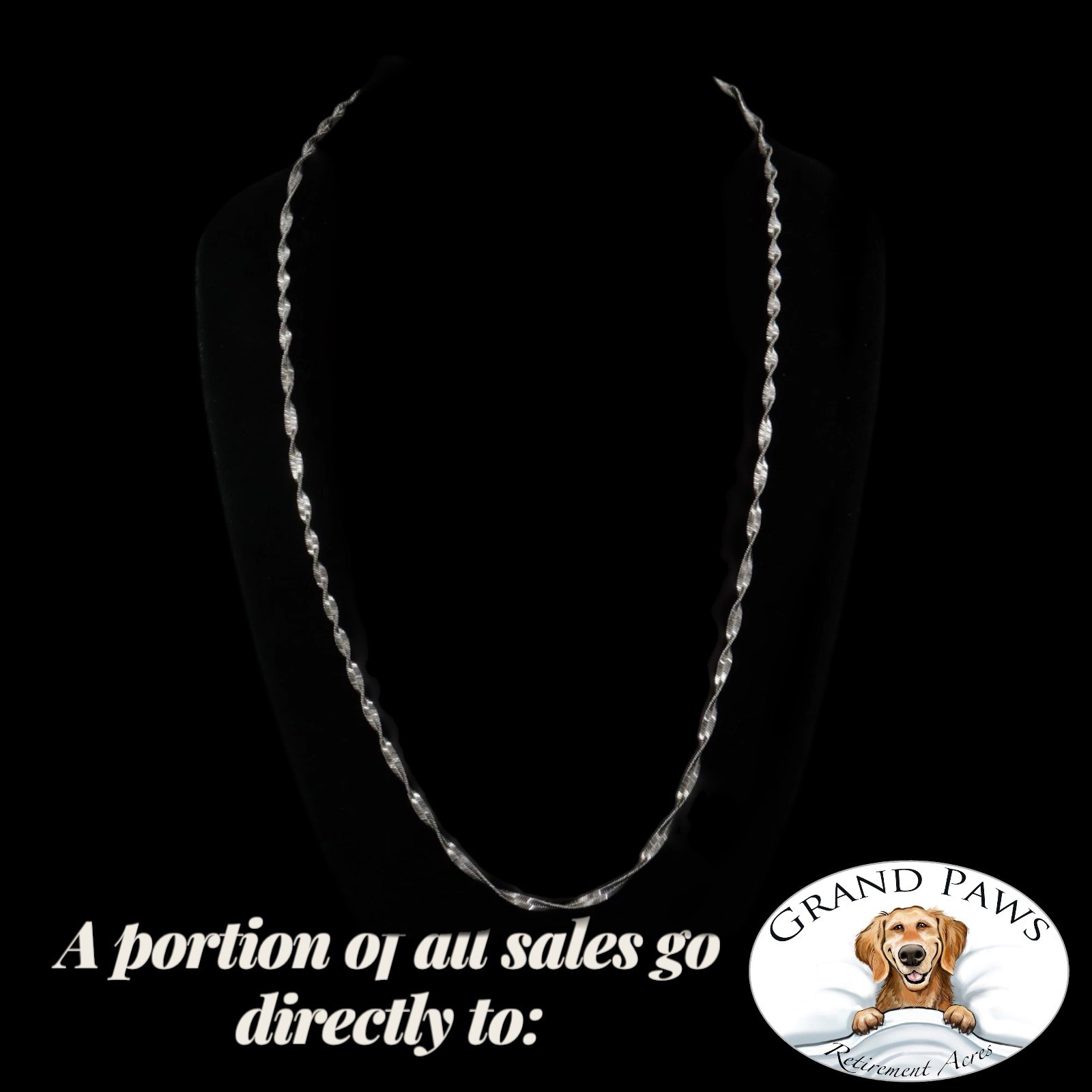 Beautiful Silver Plated – 4mm Twisted Herringbone Chain 29″ Necklace – 14g