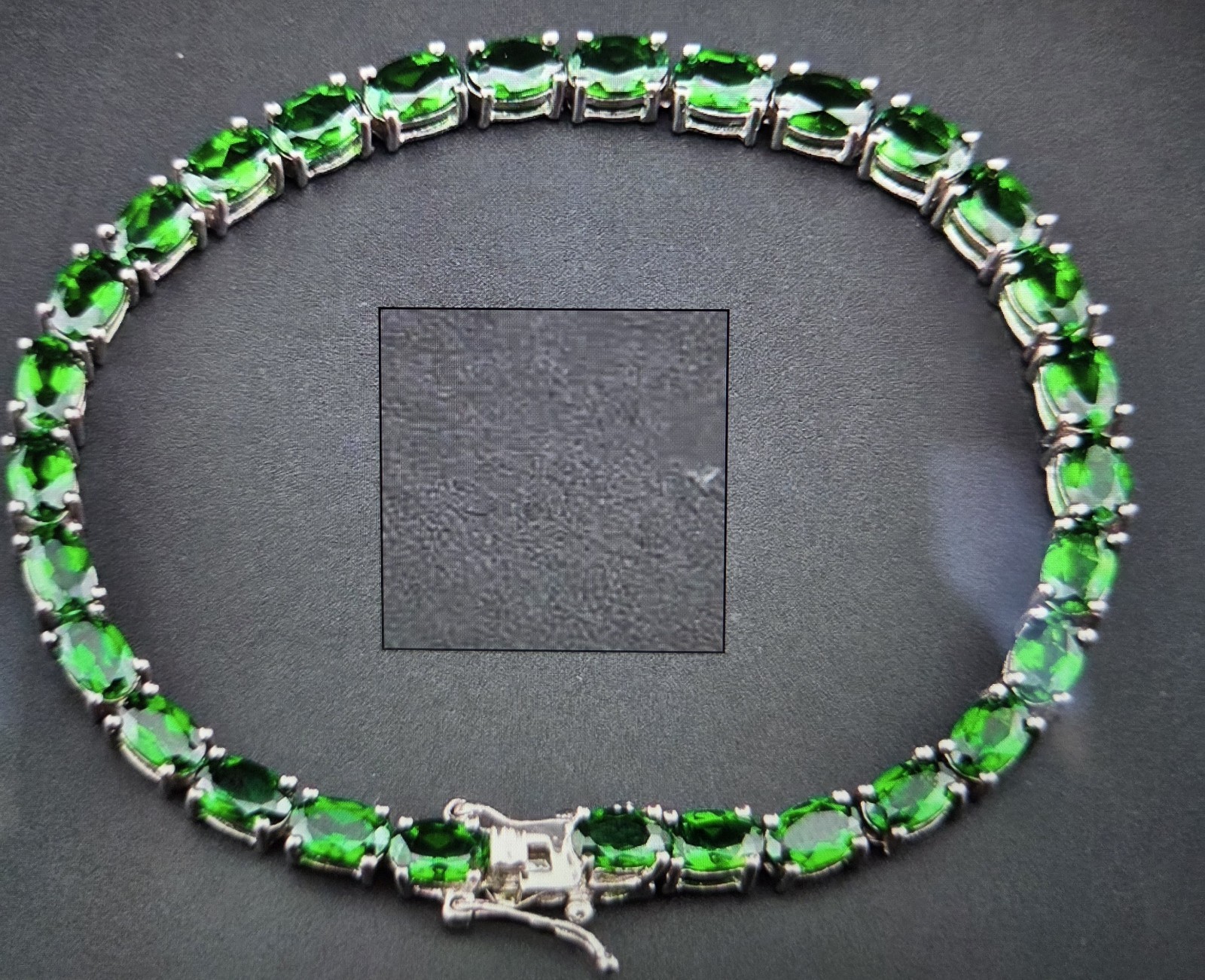 14.5ctw Chrome Diopside Sterling Silver 925 Tennis Bracelet