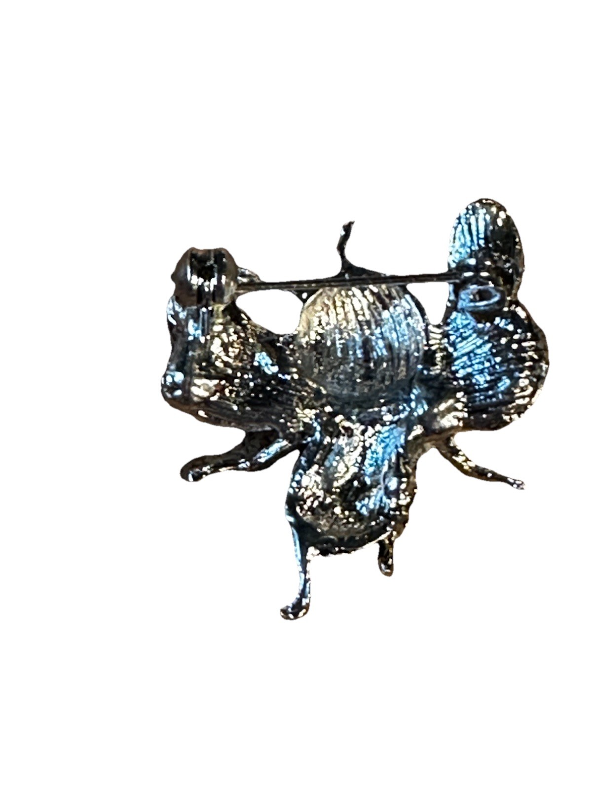 Cute Bee Brooch Pin White Enamel Rhinestone Bumble Bee Costume Jewelry