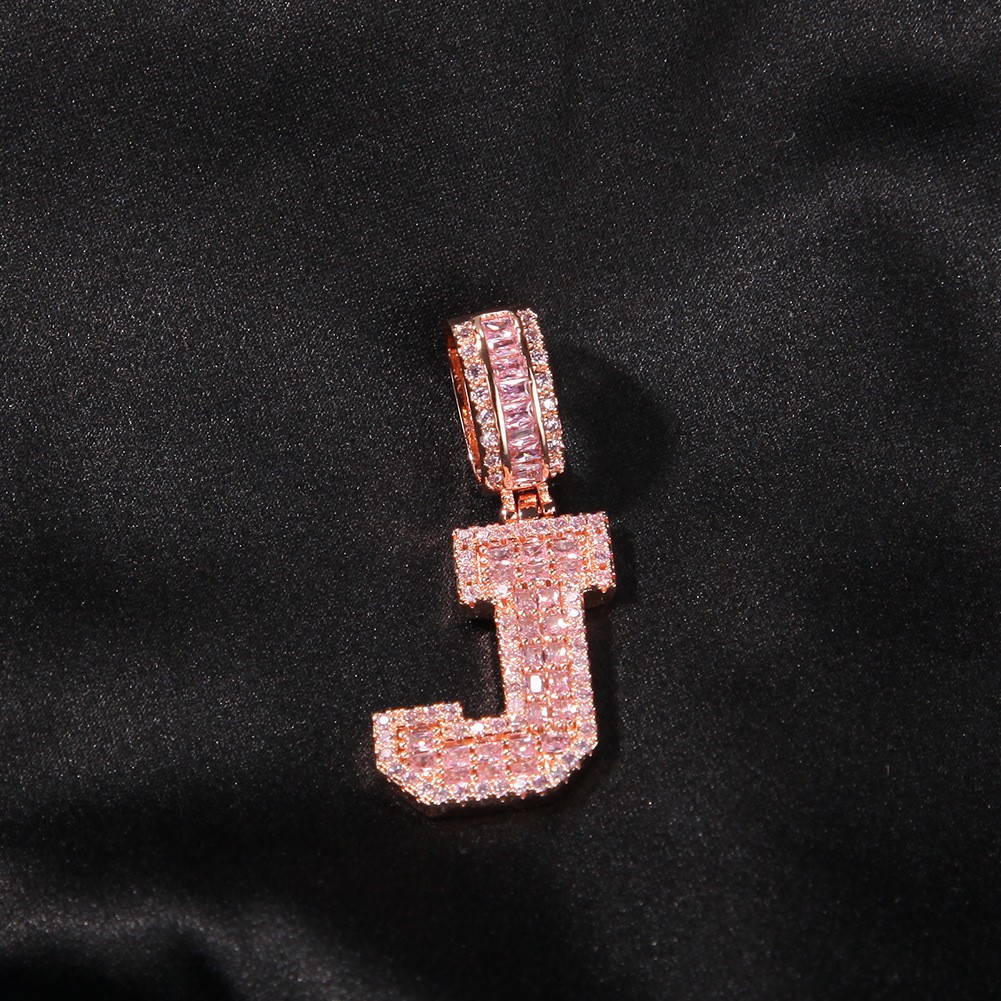 Custom A-Z Name Letters Pendant Necklace 5A Zircons 18K Gold Plated Jewelry Gift