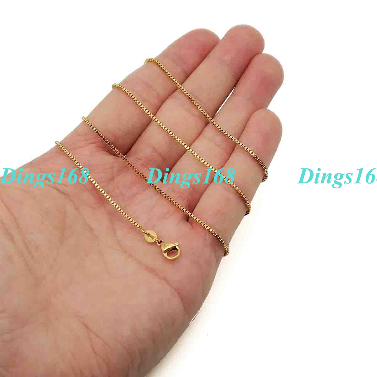 Unisex 18K Gold Filled Tarnish-Free 2mm Thin Shiny 16″-32inch Box Chain Necklace
