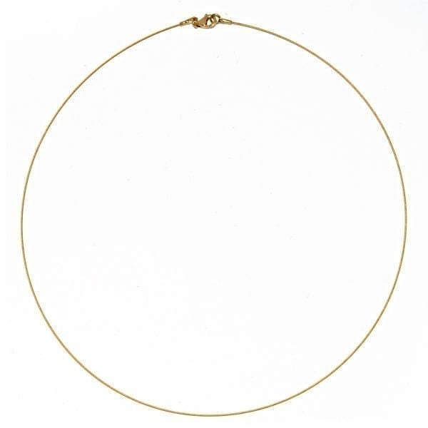 Solid 14KT Yellow Gold Dainty 0.50mm Twist Cable Collar Neck Wire Necklace –