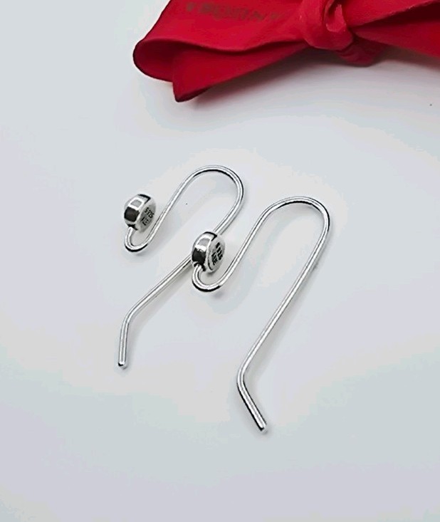 Authentic Pandora Silver Pearl Dangle Earring Hooks Wire Compose 290671P Retired