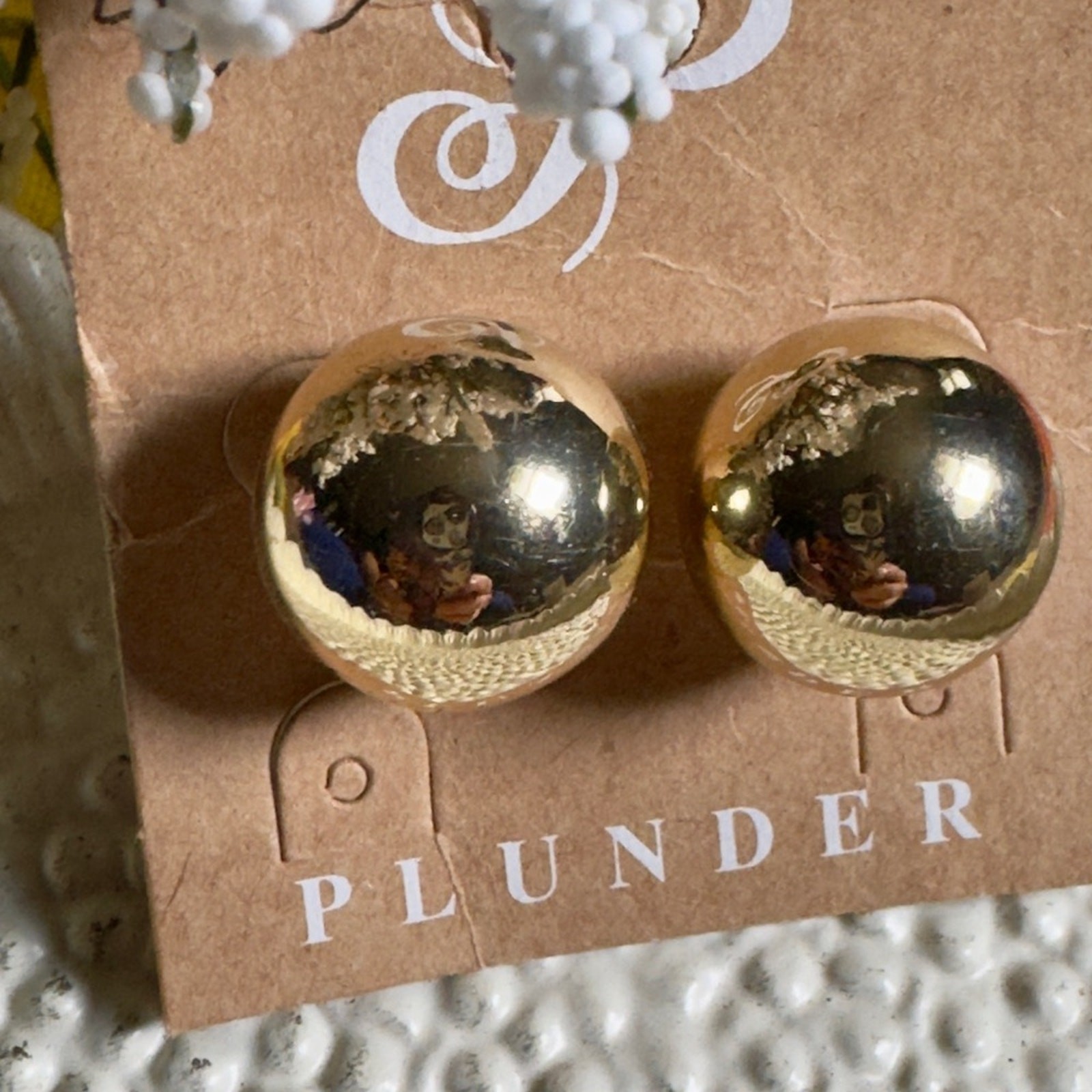 Plunder Gold Stud Earrings